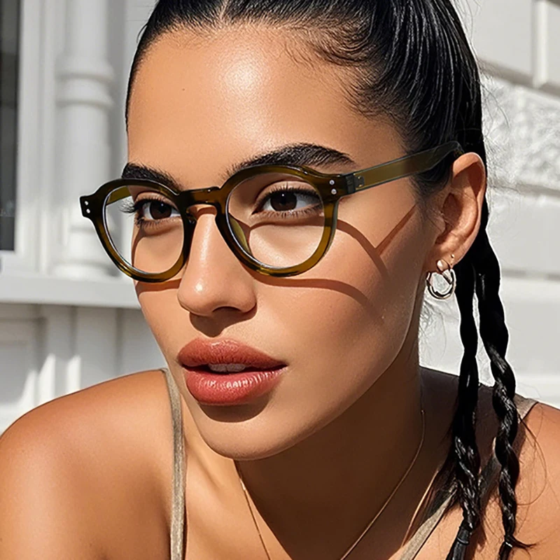 Transparente Runde Computerbrille PC-Rahmen für Damen und Herren Anti-Blaulicht Kreisförmige Brillen Blaulichtfilter Optische Brillen