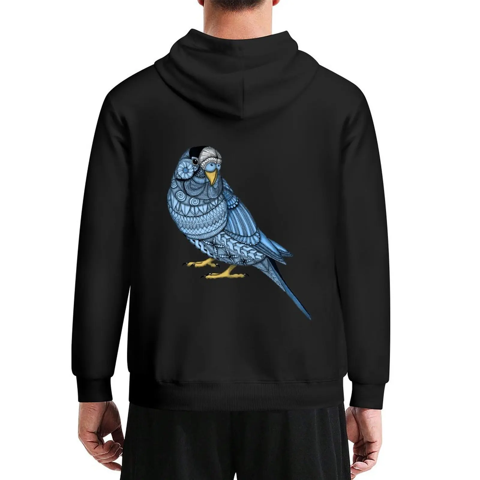 

Parakeet - Blue Hoodie korean style clothes autumn jacket men blouse japanese style pullover hoodies