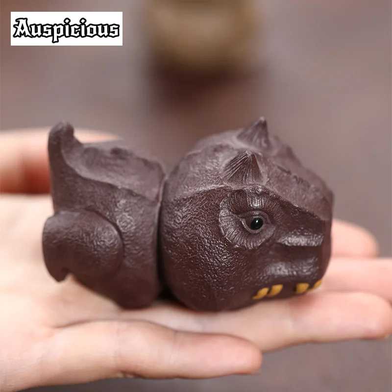 Purple Sand Tyrannosaurus Rex Tea Pet Japanese Lucky Model Tea Spirit Tea Figurine Tea Ceremony Tea Statue Puer Cafes Collection