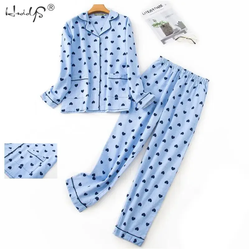 Plus size s-xxxl sleepwear women's pajamas set ladies warm flannel cotton home wear suit autumn winter plaid print pajamas sleep