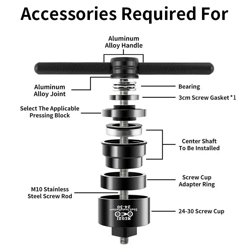 MUQZI Bottom Bracket Bike Tool Bicycle Bottom Bracket Install and Removal Tool Bearing Remover For Bike Parts