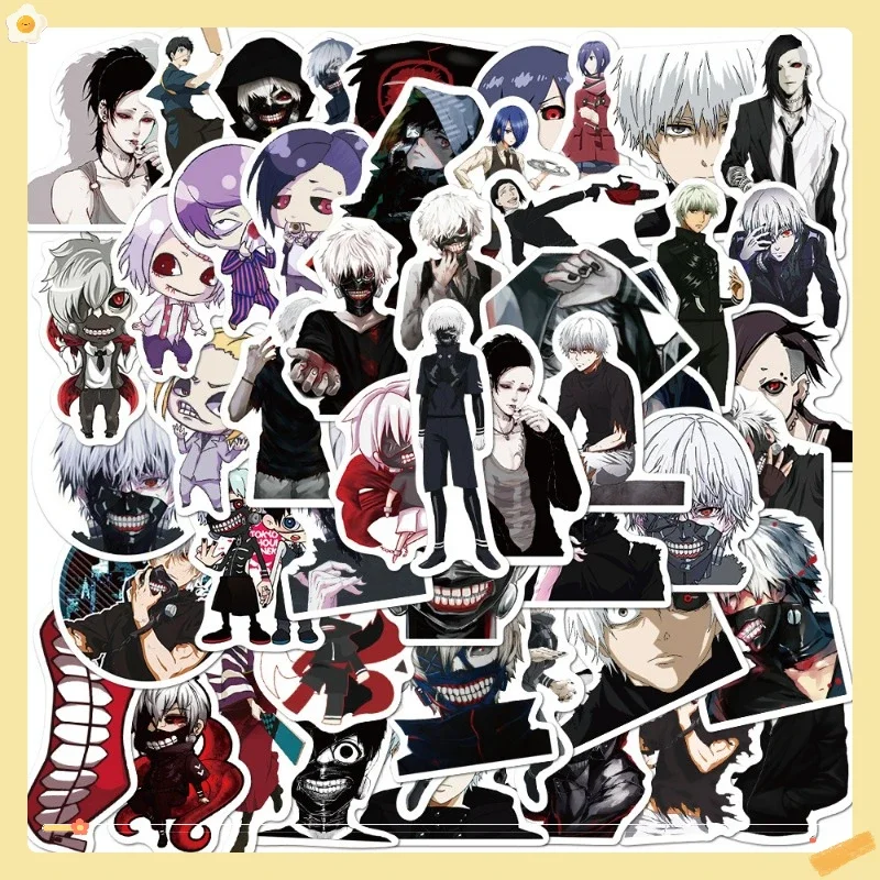 Anime Tokyo Ghoul 50 Classic Graffiti Stickers Decorative Travel Box Skateboarding Waterproof PVC Stickers