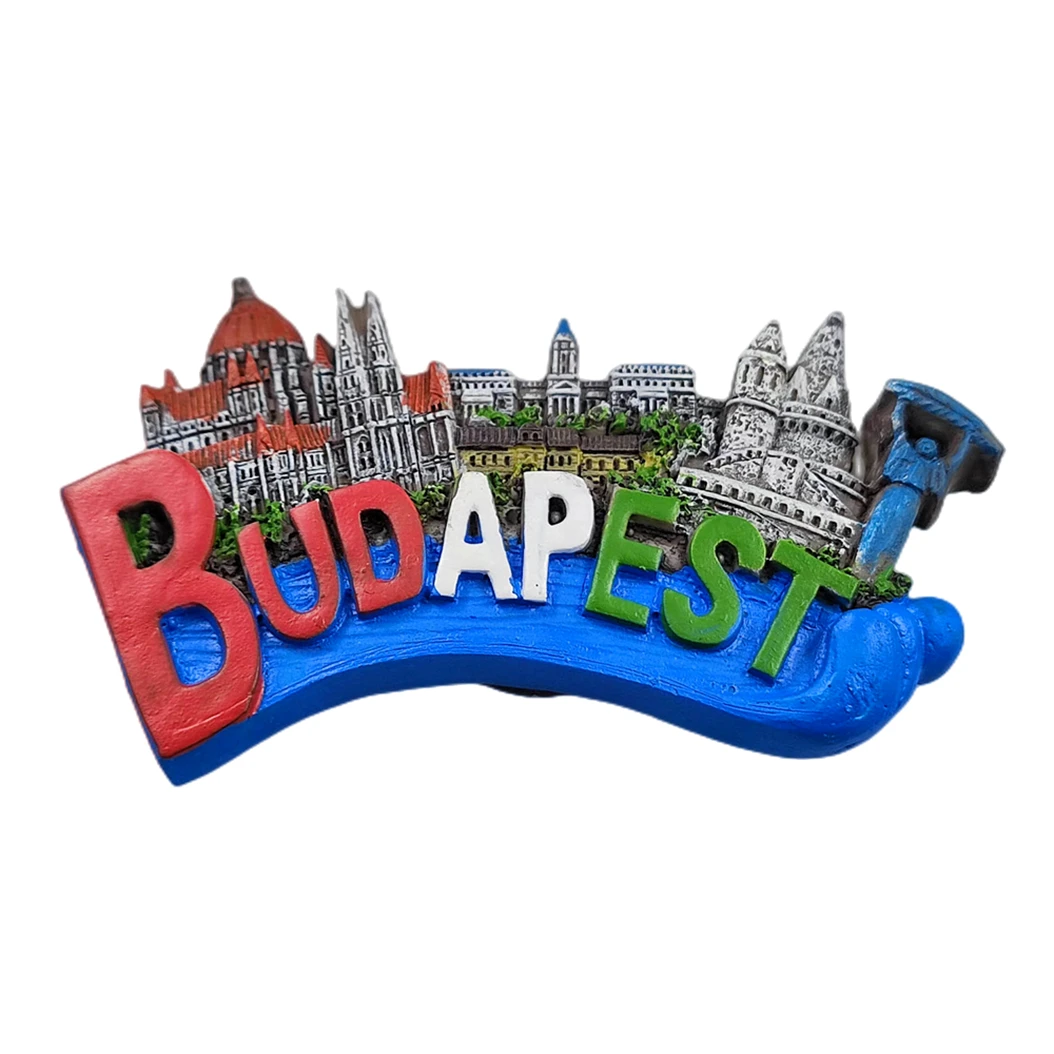 بودابست المجر ثلاثية الأبعاد رسائل مغناطيس الثلاجة هدية تذكارية ، الراتنج اليدوية مغناطيس الثلاجة مجموعة ديكورات المنزل والمطبخ
