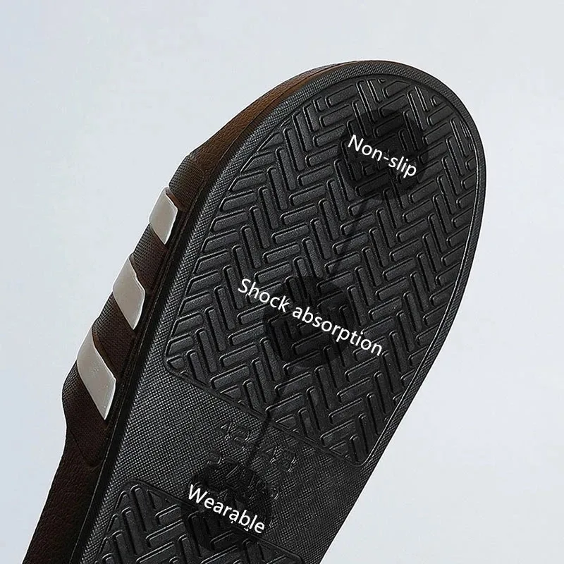 Slippers Men\'s Summer New Casual Striped Beach Flip Flops Male Female Designer Shoes Indoor Couple Bathroom Sliders Big Size