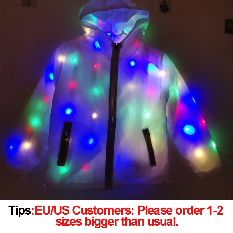Fajne ubrania z oświetleniem LED, świecąca męska kurtka, kamizelka w stylu cyberpunk, strój rave dla kobiet, kostium LED do nocnego biegania. — zdjęcie 6