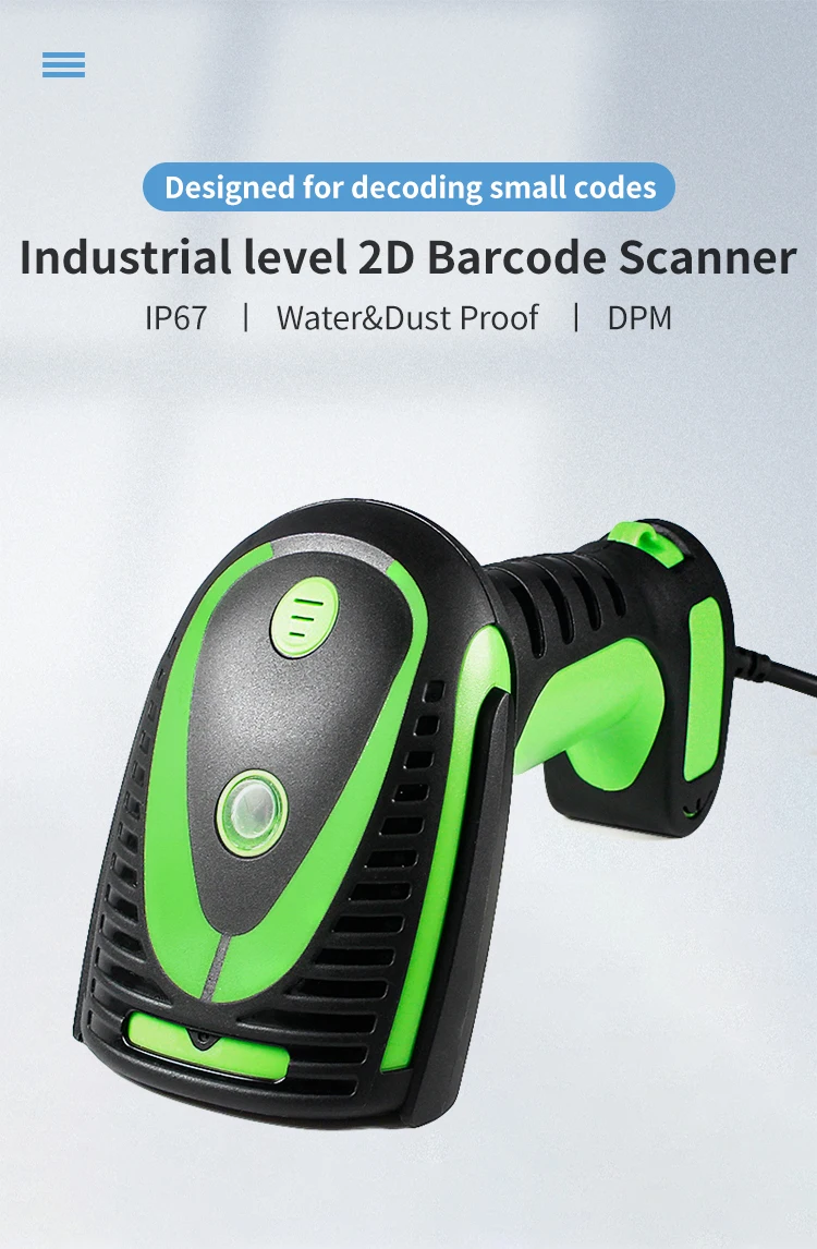 Scanner di codici a barre 1D/2D Qr cablato portatile IP67 DPM HS-720DP