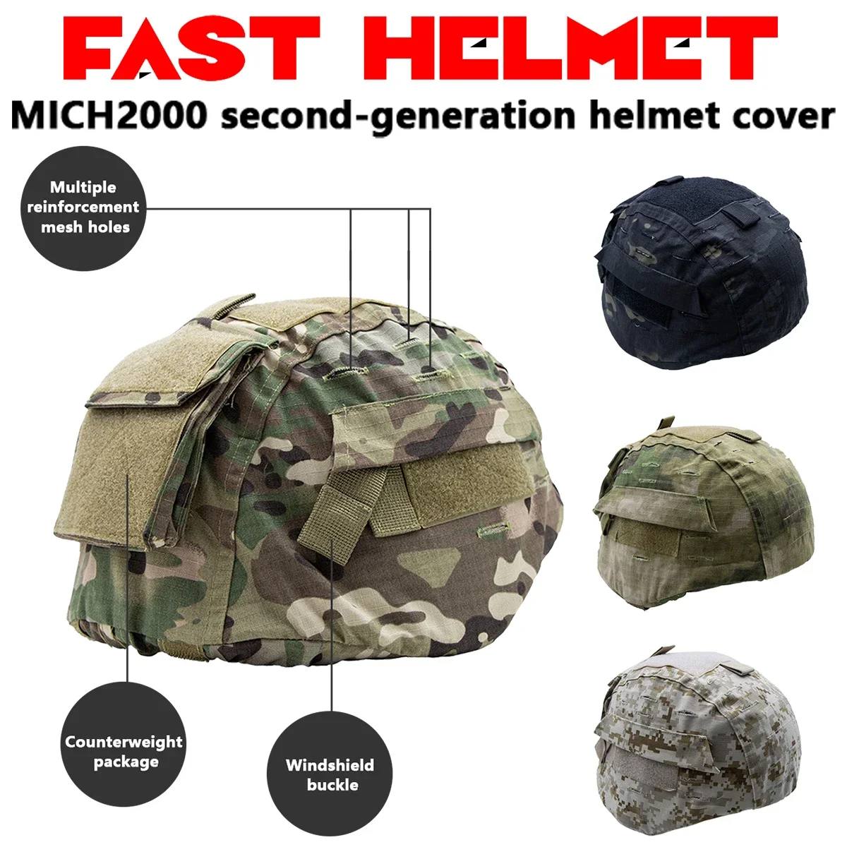 

Tactical MICH2000 Helmet Cover For MICH 2000 Second-Generation Helmet Cover Hunting Airsoft Paintball Helmet Accessories