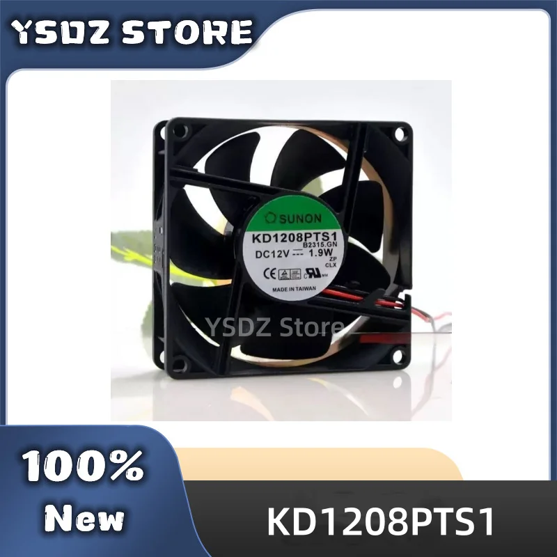 KD1208PTS1 2-wire DC12V 1.9W 80*80*25MM For SUNON New Original Cooling fan Fast Shipping