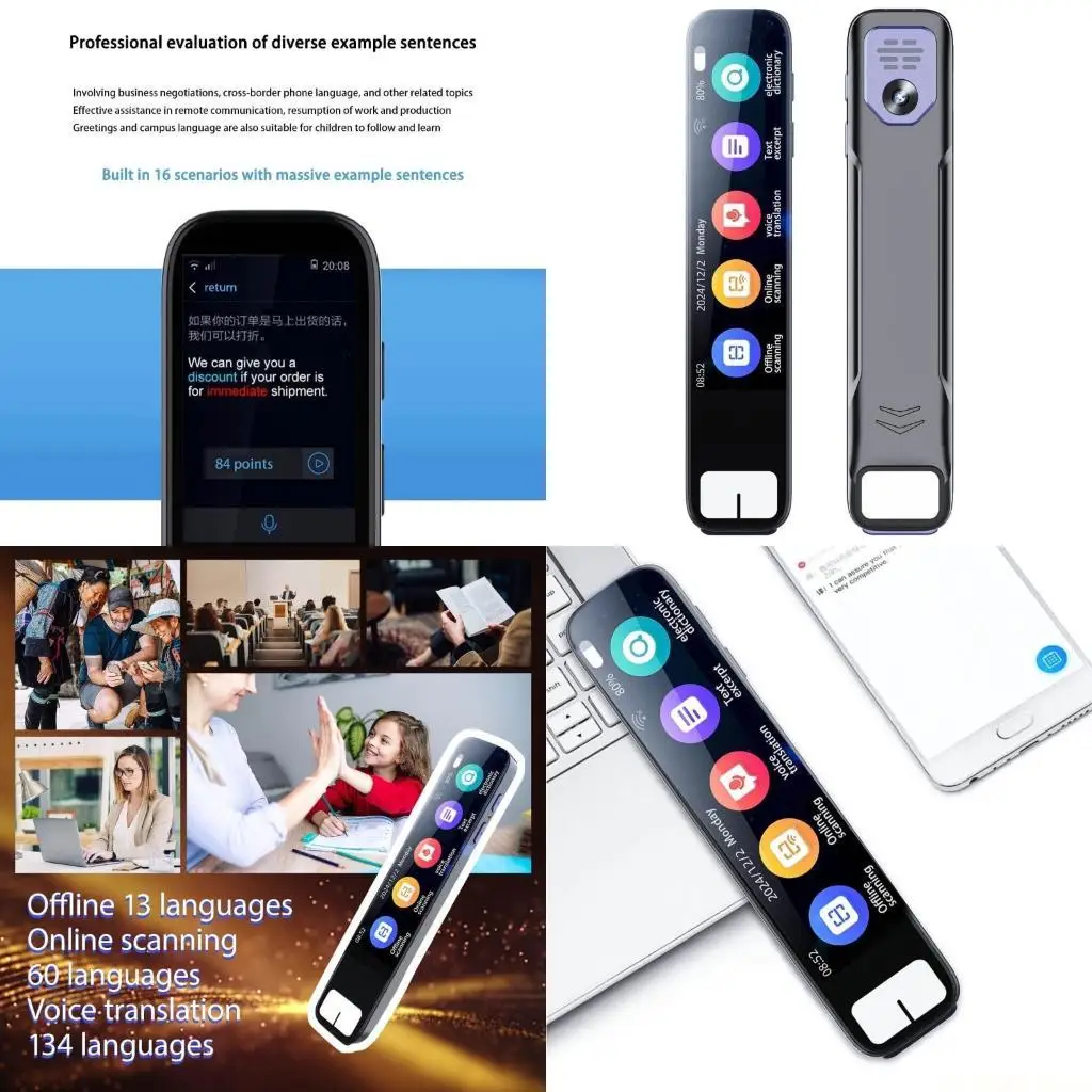 

E56B Ручка-переводчик речи Четкий дисплей Простые элементы управления Поддержка международных языков