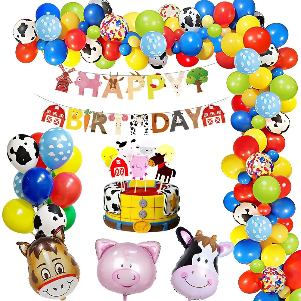 

Farm Animal Balloon Farm Theme Balloon Arch Kit Kids Birthday Decor Animal Party Balloons Garland Boys and Girls' Birthday Party