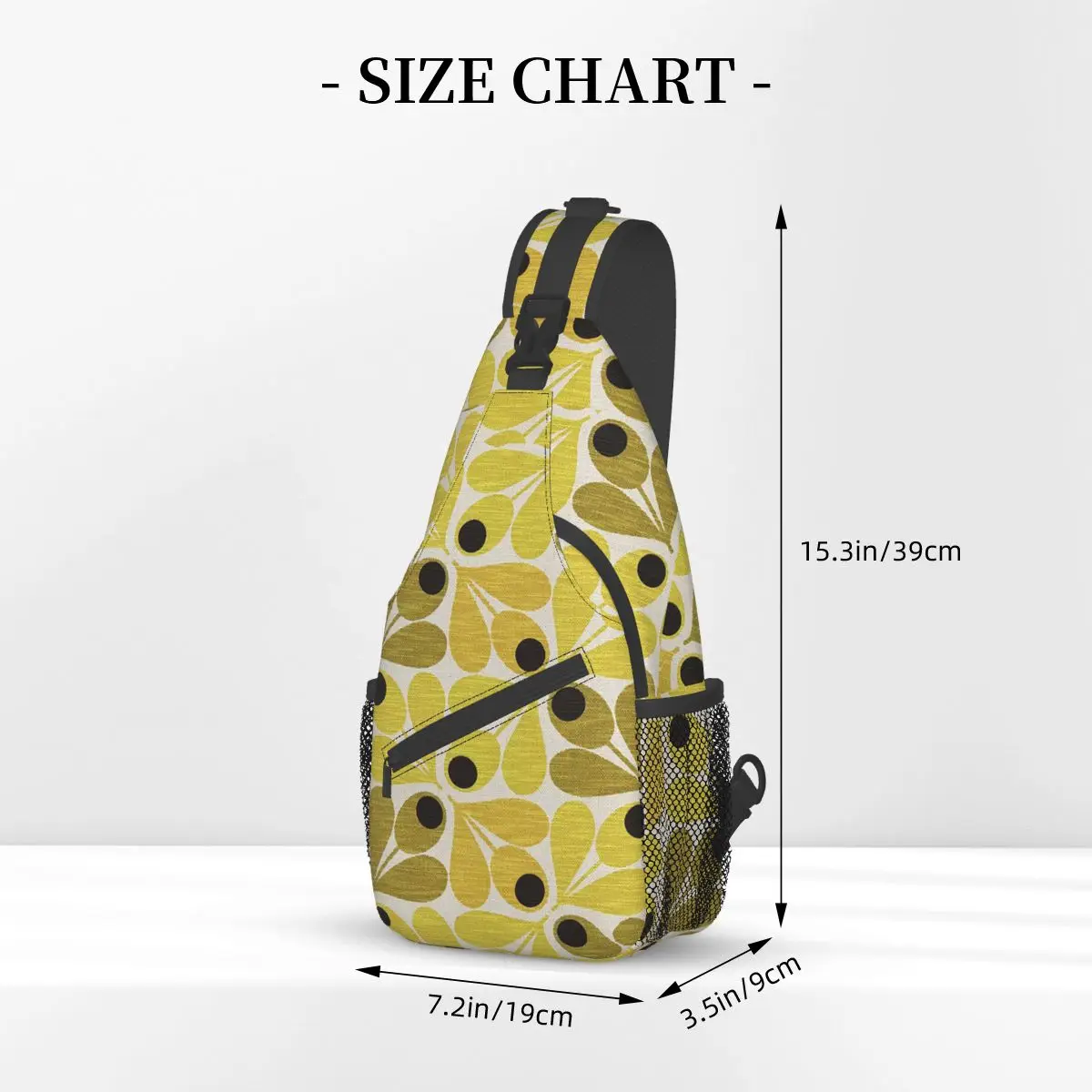 Orla Kiely Sling Bag Peito Crossbody Ombro Sling Mochila Caminhadas Viagem Daypacks Folha Padrão Colorido Pacote