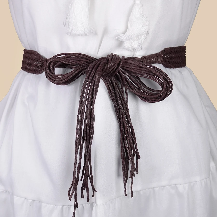 เข็มขัดเชือกป่านโบฮีเมียนทอมือ - Cincher เอวถักงานศิลปะสําหรับเดรสฤดูร้อน, โซ่เอววินเทจแบบปรับได้