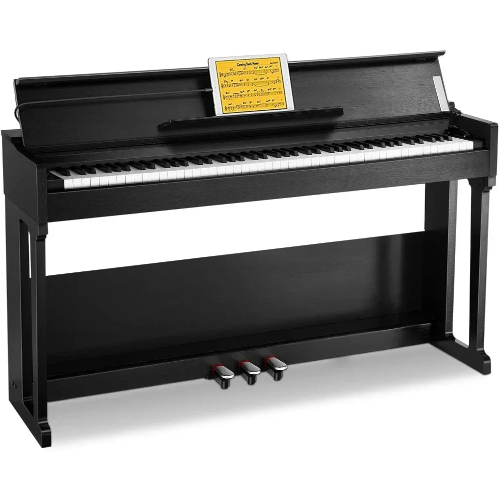 Digital Piano, 88 Key Weighted Piano Keyboard for Beginner/Professional W/Three Pedals, Supports U-disk Music Playing