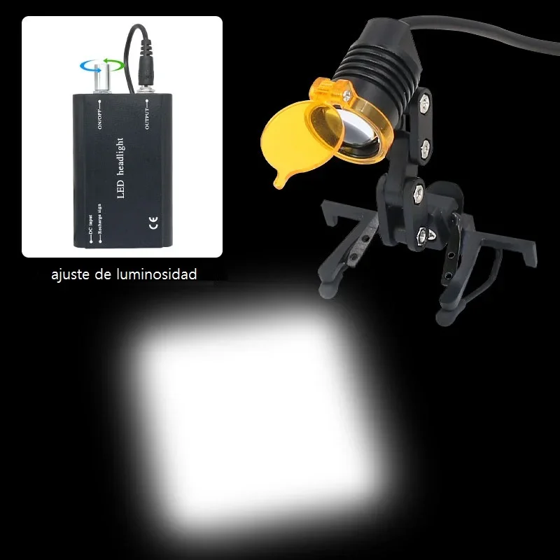 Imagem -06 - Led Head Light para Oral Surgical Dental Filte Clip Amarelo Lâmpada Recarregável Brilho Ajustável Farol Led 3w Óculos