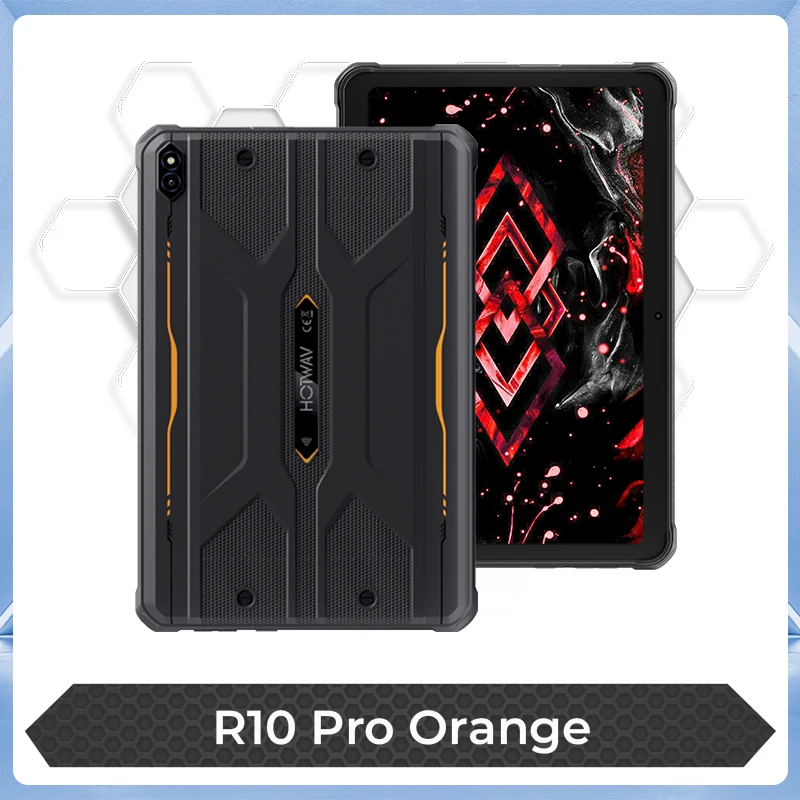 HOTWAV R10 Pro Robuuste Tablet Android 14 10.1'' HD+ 13MP Camera Pad 10800mAh Batterij 8GB 256GB 8-core OTG Oplaadbare Tablet PC
