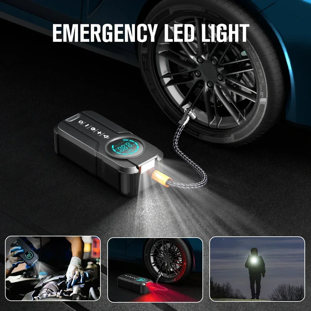 BUVAYE Portable Air Pump Digital Auto Car Inflator Tire Pump Portable Car Air Compressor for Motorcycles Bicycle Boat Tyre