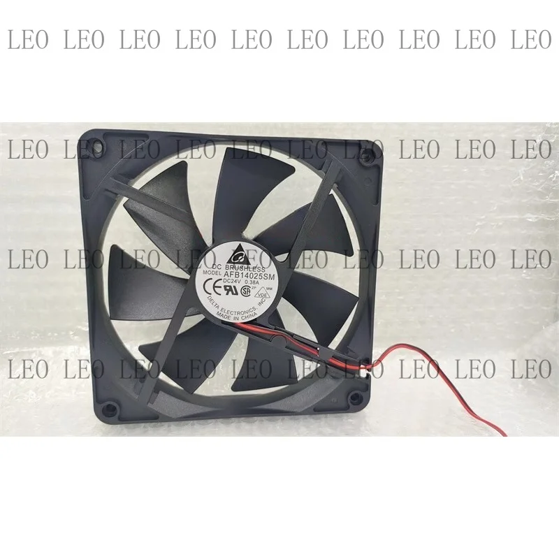 M For Delta AFB14025SM 14025 DC24V 0.38A 14CM 2-Wire Inverter Ball Mute Cooling Fan