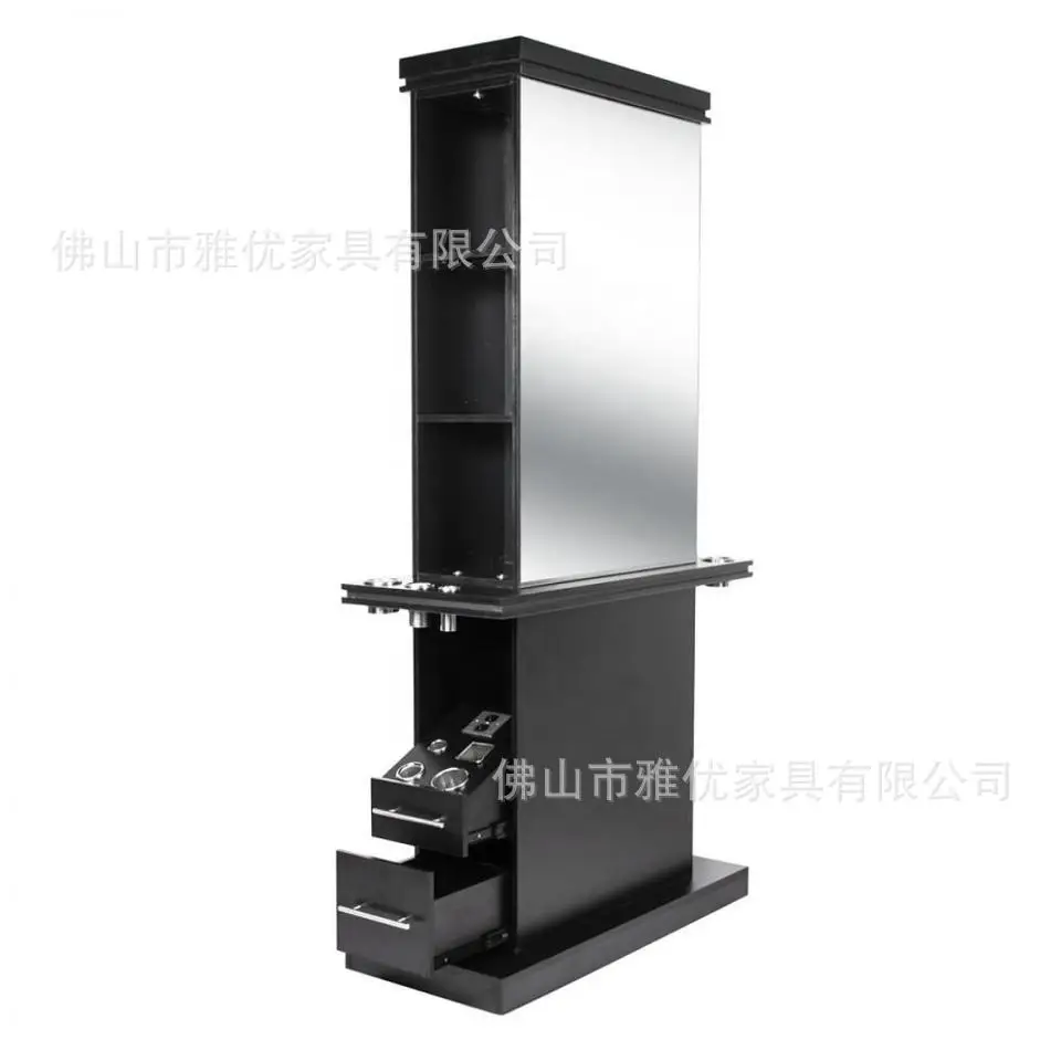 Yjq barber shop mirror table, special floor-to-ceiling hair cutting mirror for hair salon, integrated with mirror table.