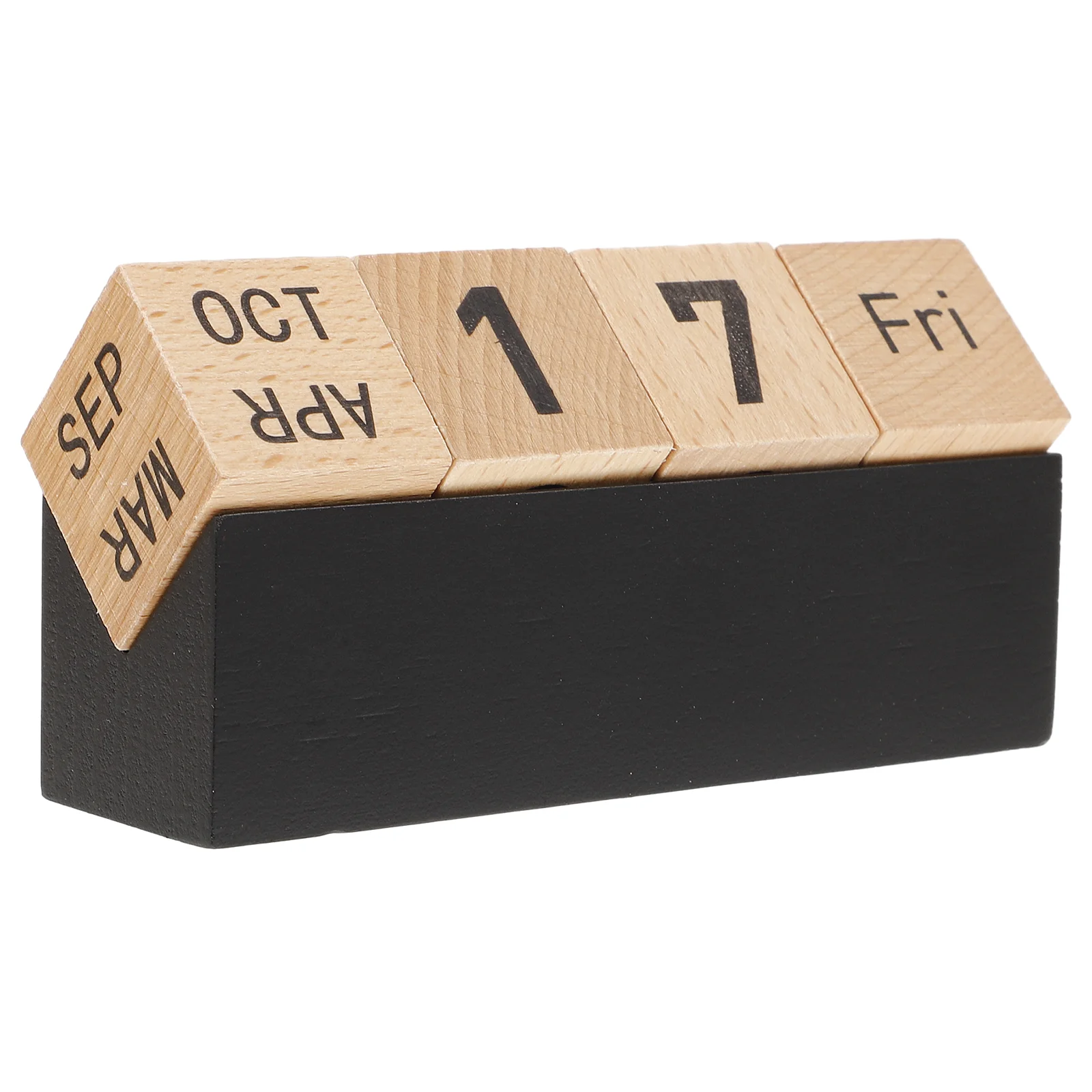 

Wooden Desktop Manual Calendar Creative Calendar Decorations Delicate Perpetual Calendar (Black) Wood Calendar