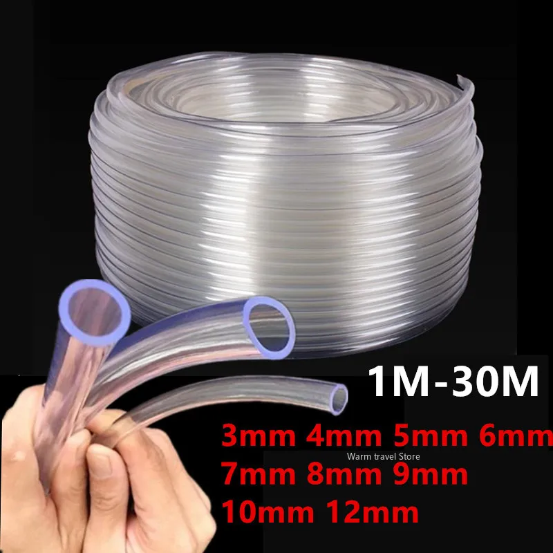 

1M 3M 5M 10M 30M Transparent PVC Plastic Hoses Water Pump Tube 3 5 6 7 8 9 10 12mm Inner Diameter Pipe Fish Tank Garden Waterin