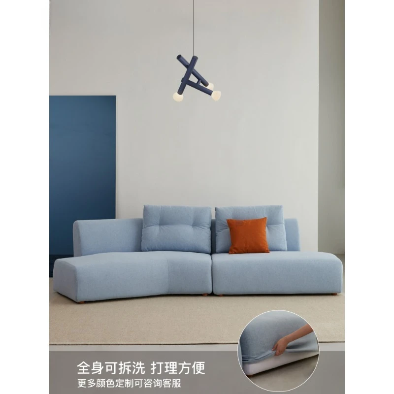 Italian special-shaped corner curved creative fabric removable and washable module sofa