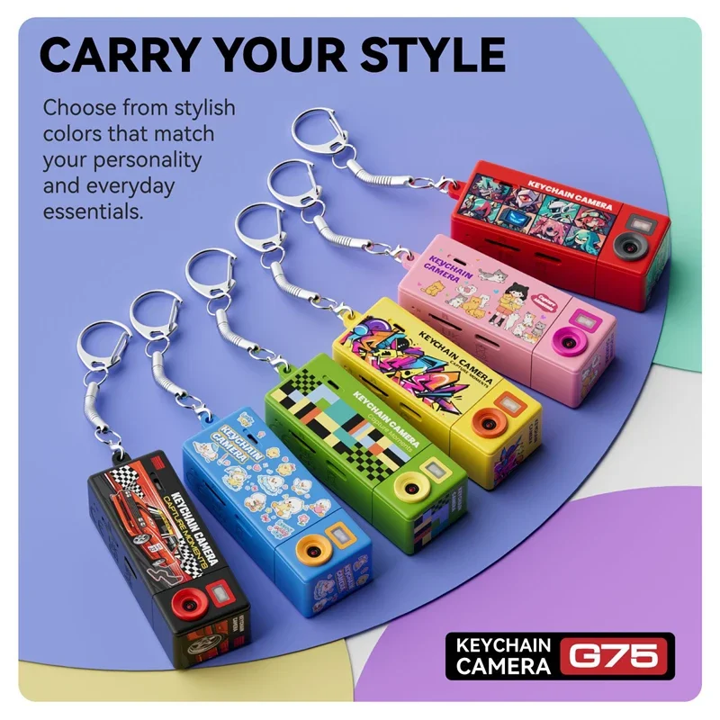 New Mini Camera High-Definition Student-Friendly Thumb-Sized Camera Keychain Portable Digital Action Camera Cartoon Design