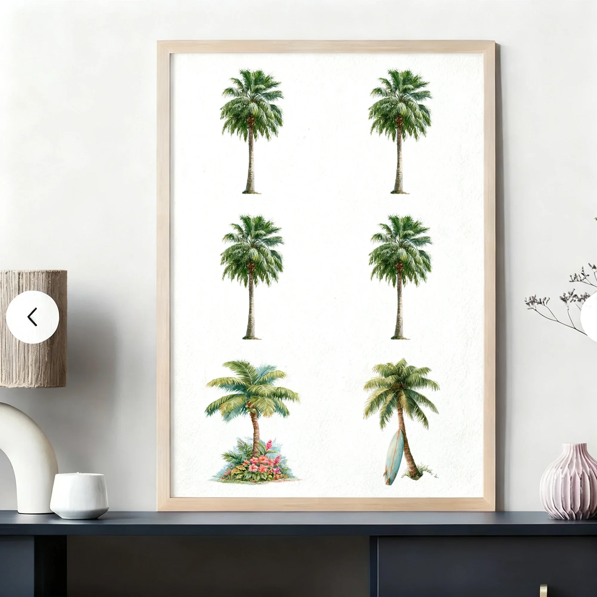 24PCS/Set Palm Tree Watercolor  Themed UV DTF 16OZ DIY Transfer Sticker For 16OZ Water Bottles Glass Bottles Laptops Home Decora view 6