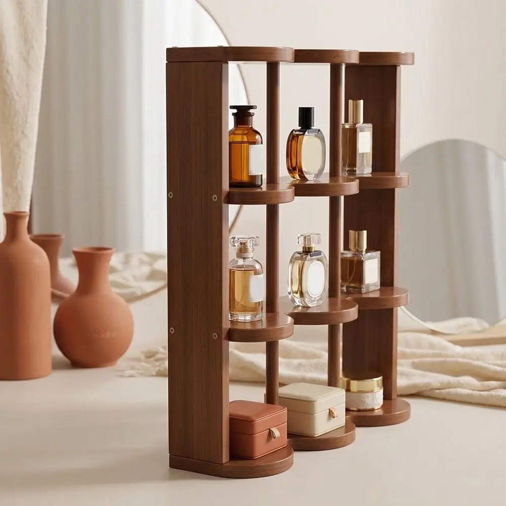 Practical Large Capacity 9 Grids Cup Holder Space Saving Decorative Multi-layer Cup Holder Bamboo Teacup Storage Rack Office