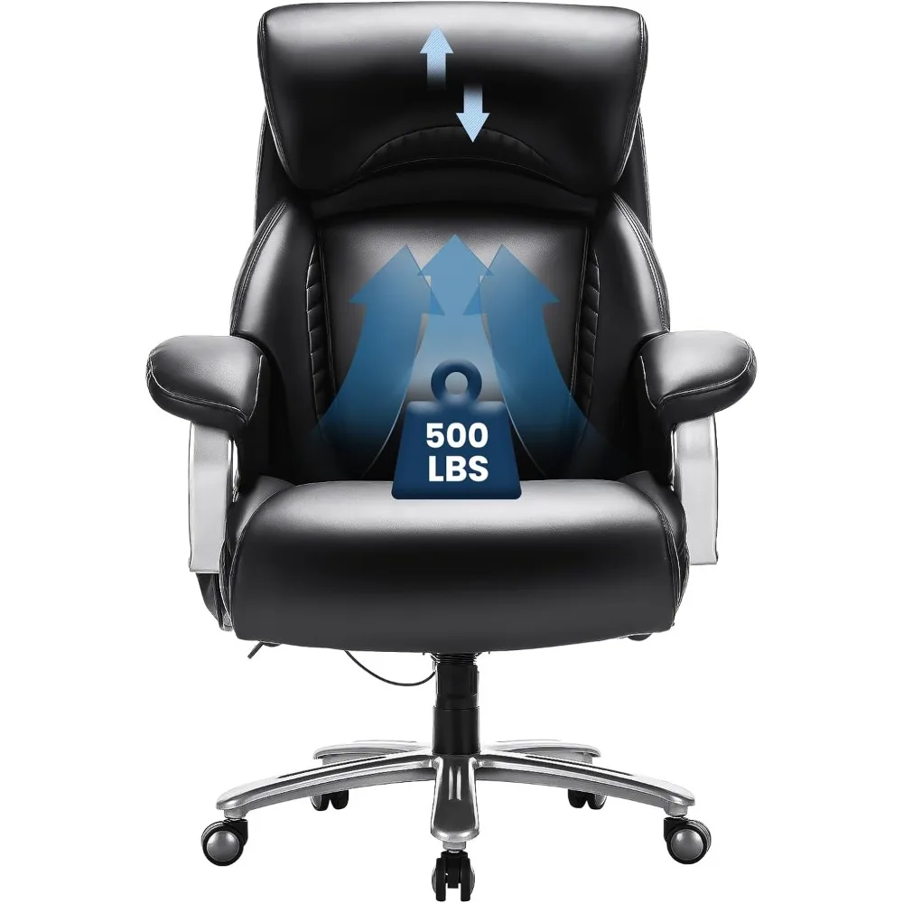 Big and Tall Office Chair 500lbs-Heavy Duty Ergonomic Computer Chair with Extra Wide Seat, High Back Executive Large Desk