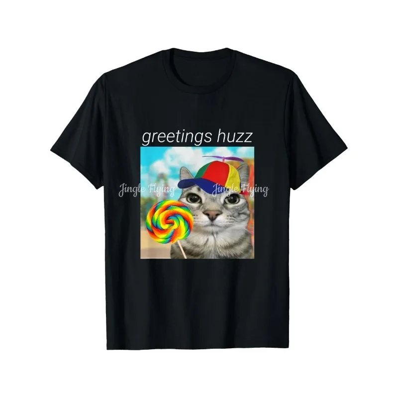 Saludos Hizz Funny Z Gen Alpha Slang Meme Camiseta de algodón puro de manga corta