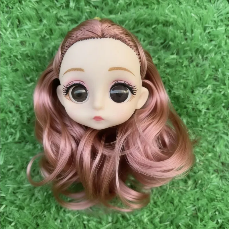 

1/6 Doll Heads DIY Doll Figures 1/6 Doll Toy Cute Sweet Fashion Doll Toy Head Black Brown Hair With 4D Eyes Girl Dressing Gift