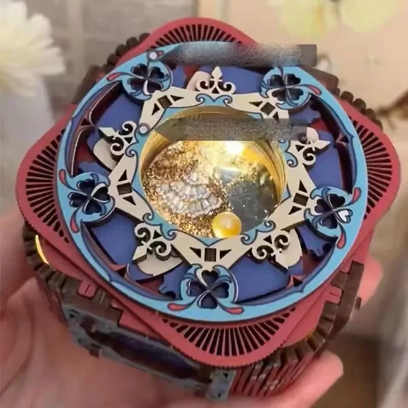 Handmade DIY Music Box Wooden Mechanism Ring Box Gift For Girlfriend's Birthday Hand Operated Home Decoration Music Box ZF63