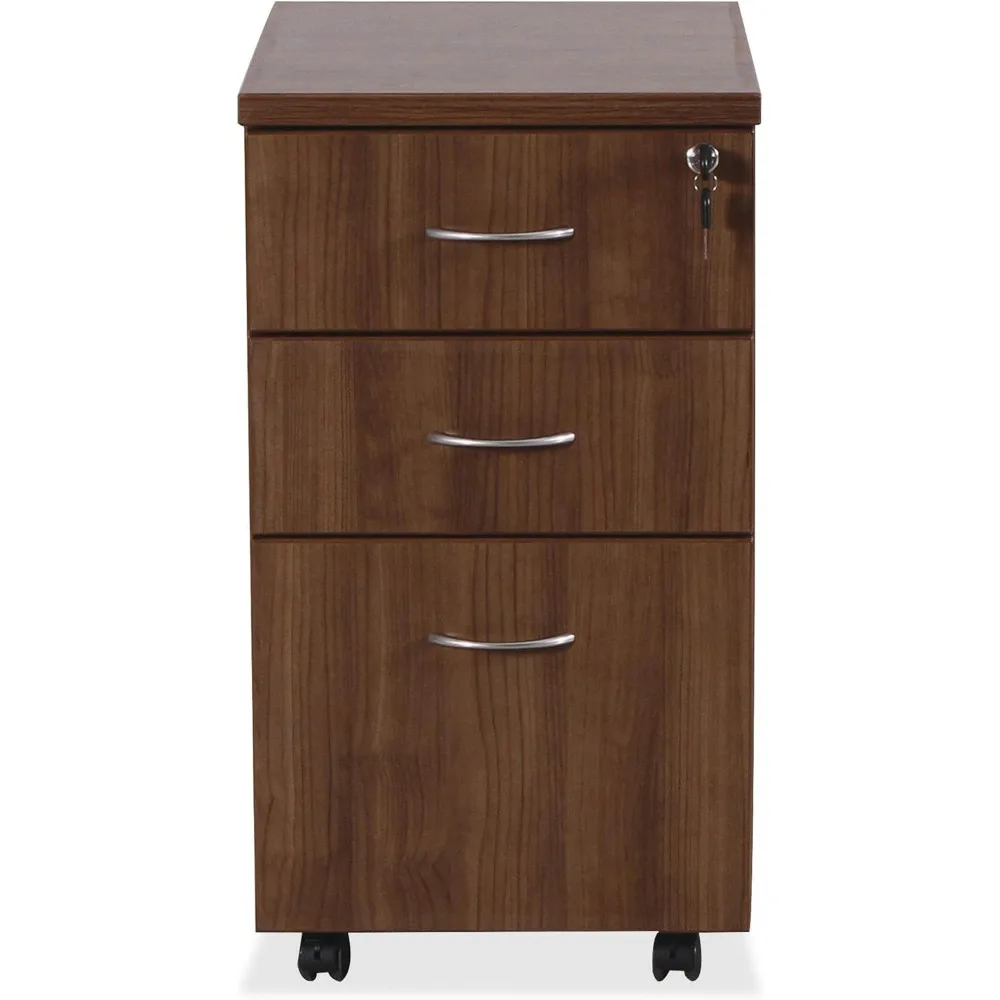 new Essentials Walnut Freestanding Mobile Pedestal
