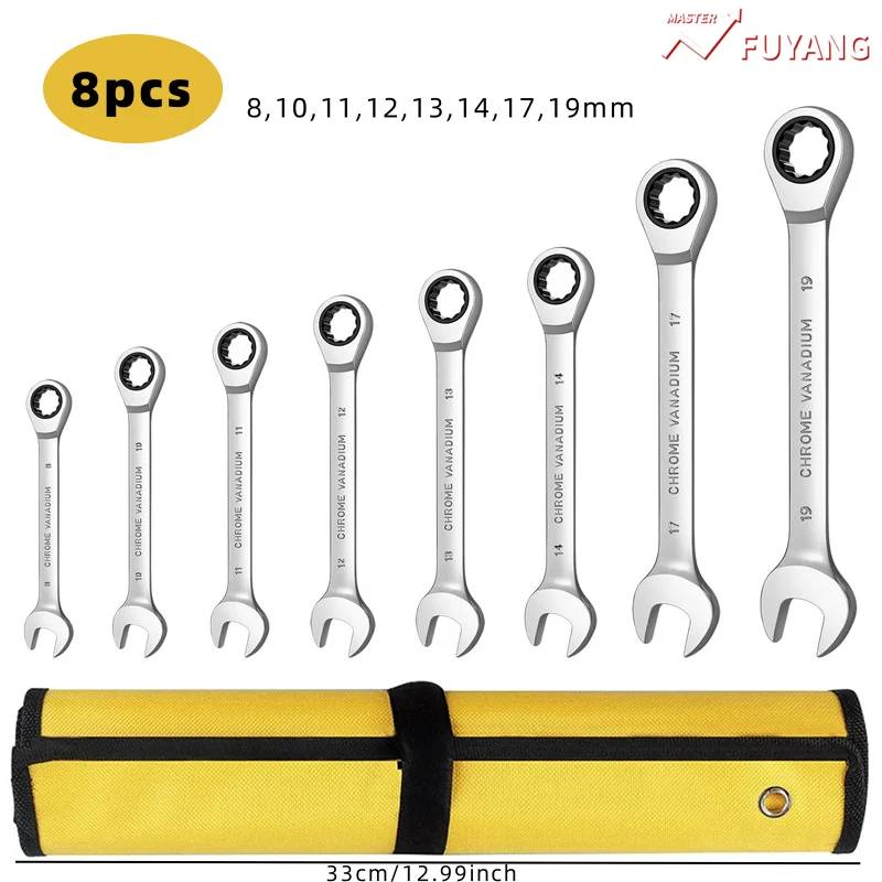 Yellow Cloth Bag Fixed Head Wrench Wrench Set Wrench Kit Hand Tools Auto Repair Tools