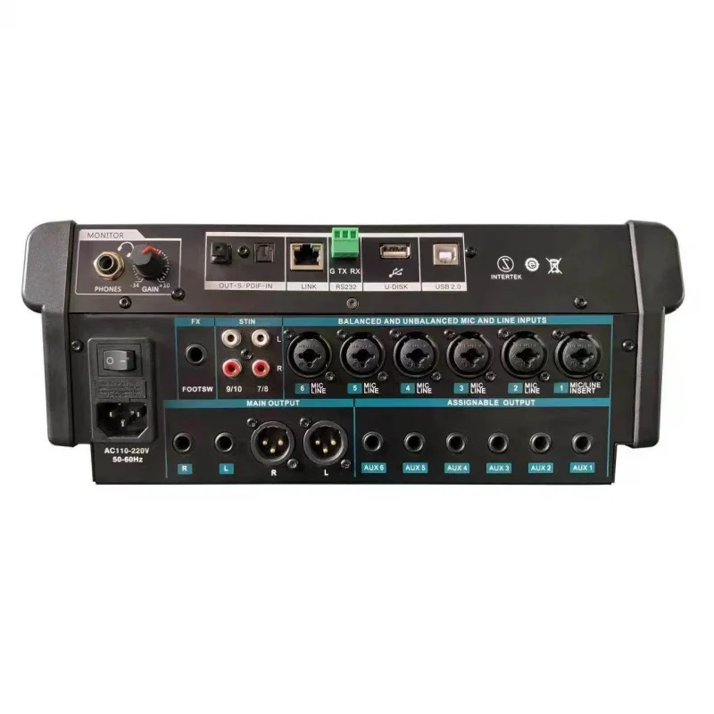 D12/16 Channel Digital Audio Mixer Professional DJ Console Audio Recording Equipment for Stage Performance