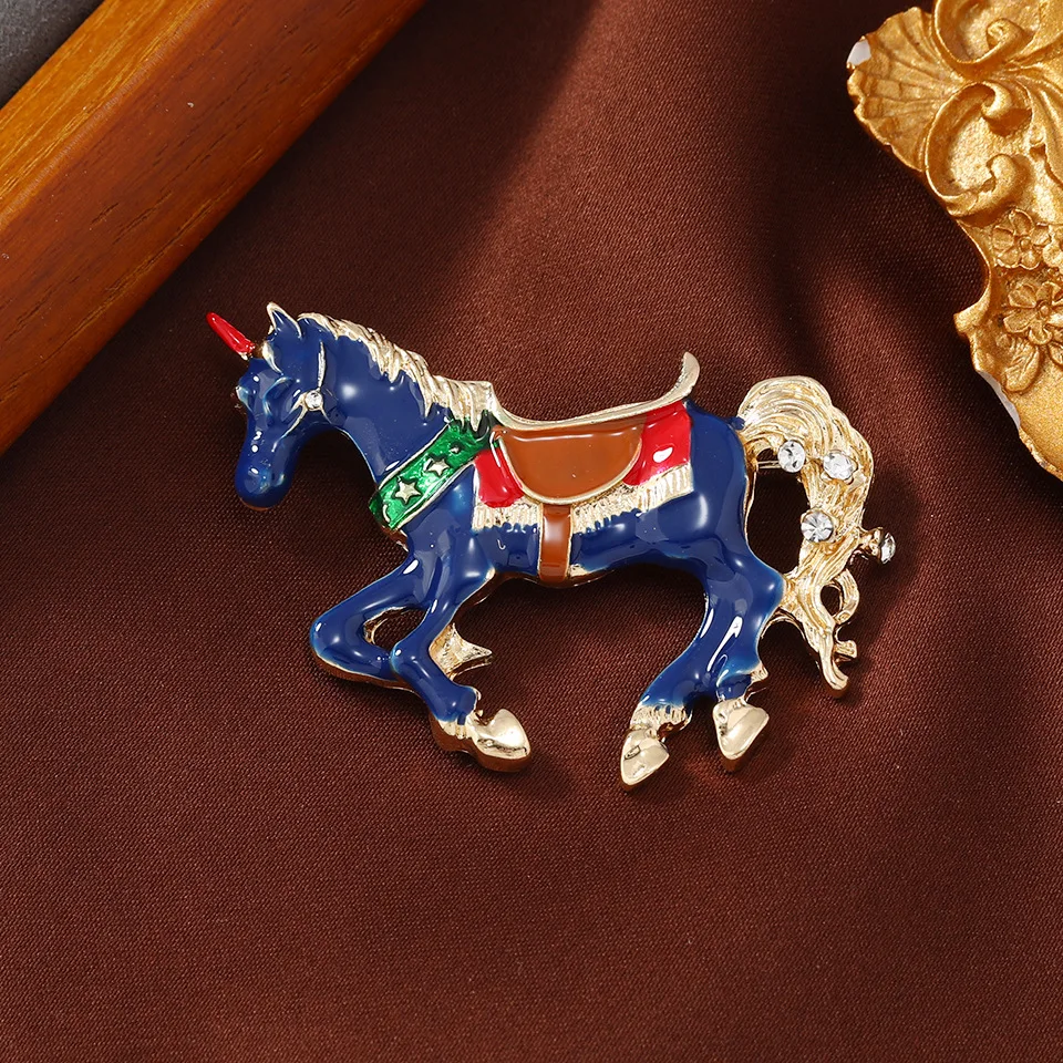 

Elegant Enamel Horse Brooch For Men Women Animal Horse Brooches Office Party Clothes Suit Coat Lovers Accessories Jewelry Gifts