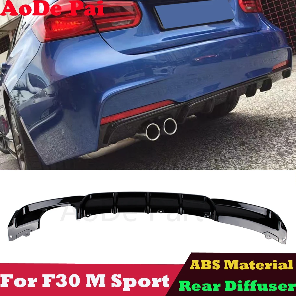 

For BMW 3 Series F30 F31 M Sport Tech ABS Rear Bumper Diffuser MP Performance Style Single side double output