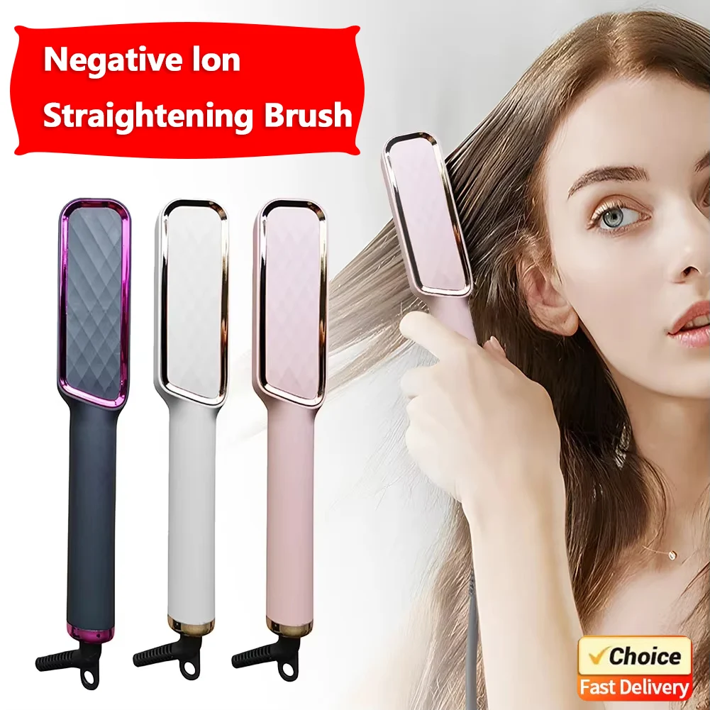 

Electric Straightening Brush Hot Comb Hair Styler Negative Ion Anti Heat Damage Fast Styling Tool for Women Men Home Travel