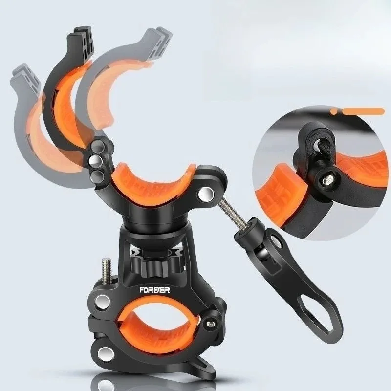 For 360 Degree Bicycle Lamp Holder LED Flashlight Stand Bike Light Bracket Multifunctional Rotatable Cycling  Accessories