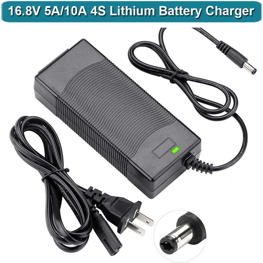 

16.8V 5A 10A AC/DC Lithium Battery Charger for 4s 14.8V Li-ion Battery Pack with DCS.5* 2.5mm Plug Fast Charging