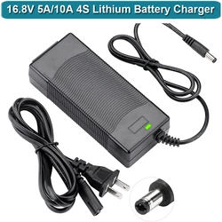 16.8V 5A 10A AC/DC Lithium Battery Charger for 4s 14.8V Li-ion Battery Pack with DCS.5* 2.5mm Plug Fast Charging