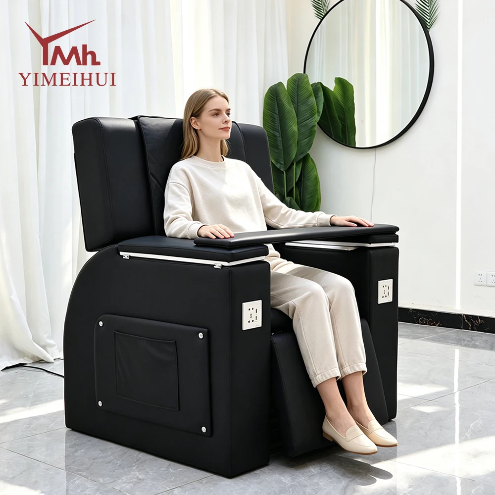 Nail Beauty Salon Electric No Plumbing Pedicure Spa Chair with Storage Pocket Adjustable Footrest