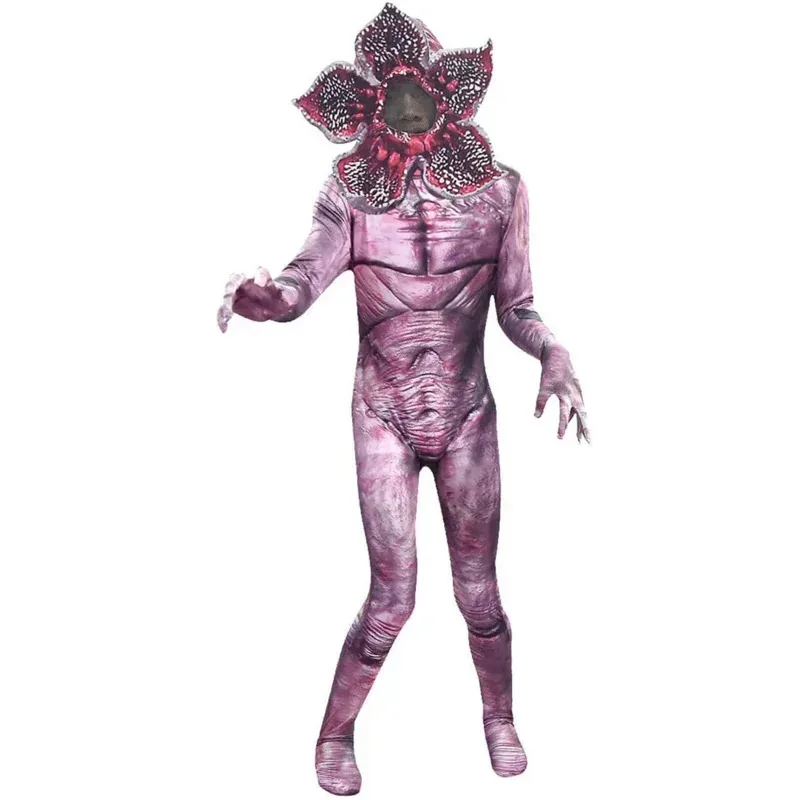 

2025 22 Adult Kid Demogorgon Cosplay Jumpsuit Bodysuit Mask Outfits Halloween Carneval Suit