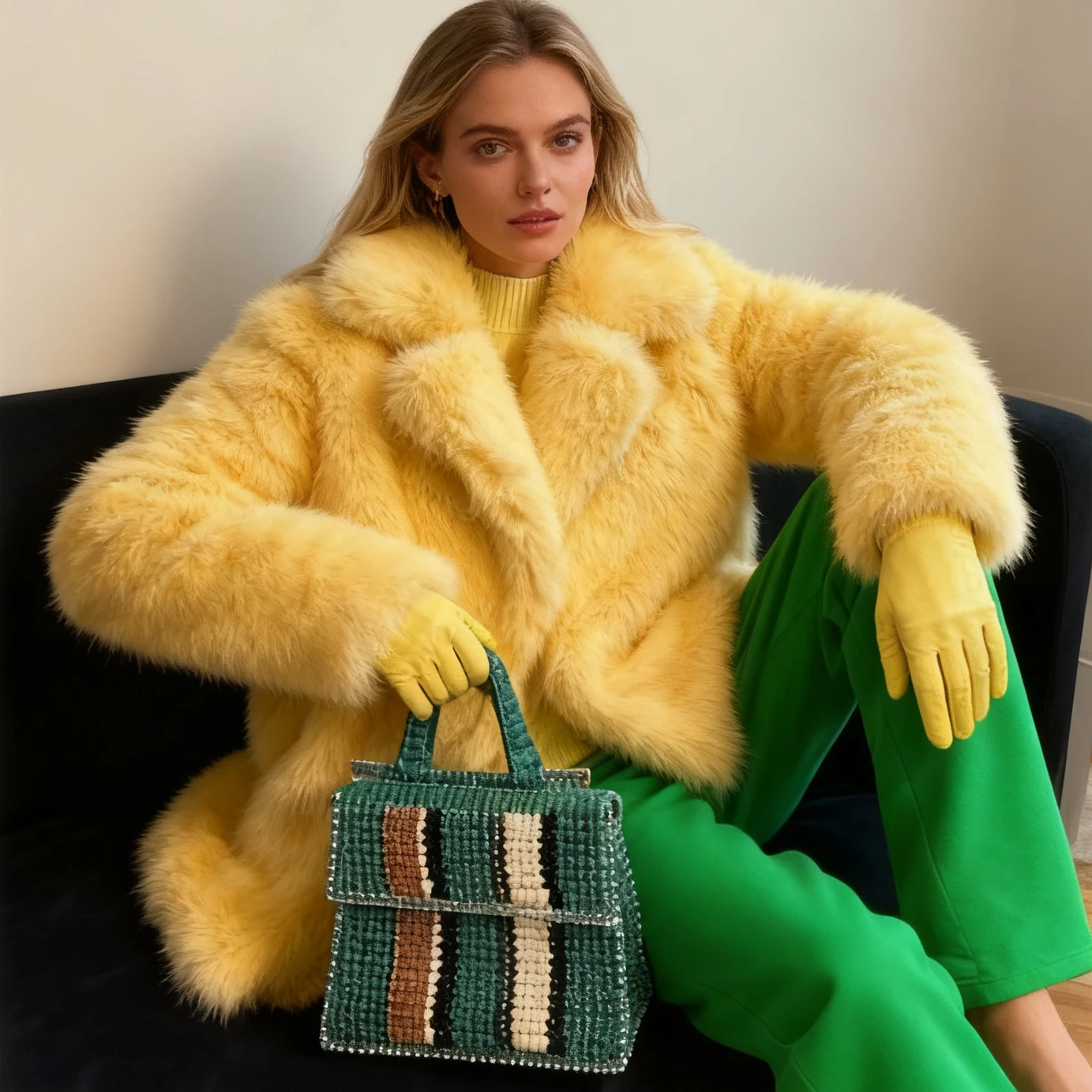 معاطف فرو صناعي للنساء سترات متوسطة الطول بأكمام طويلة وياقة مقلوبة وغرزة مفتوحة فضفاضة للعمل غير رسمية للمكتب للسيدات للخريف والشتاء #1