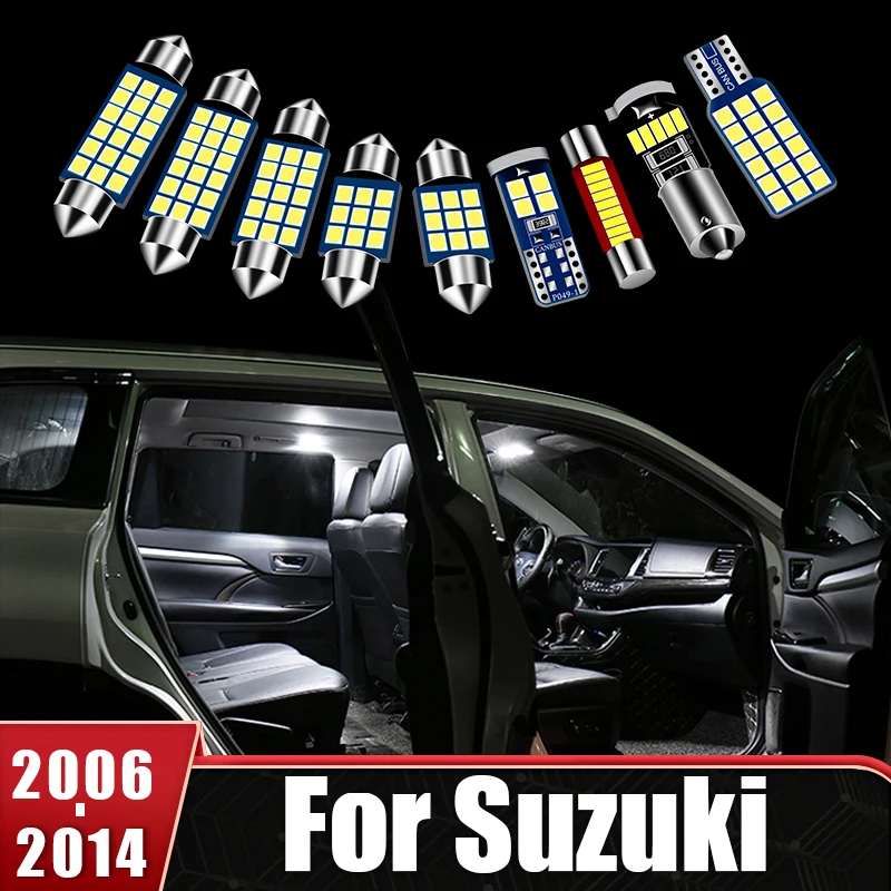 For Suzuki Grand Vitara Grand Nomade Escudo 2006 2007 2008 2009 2010 2012 2013 2014 12pcs Car LED Bulb Reading Light Accessories