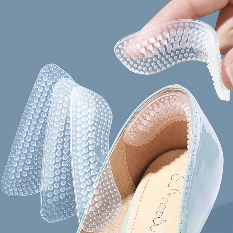 1 Pair Silicone Heel Shoe Stickers Non-slip Soft Protective Case Women Men Foot Care Insert Ease Pain Foot Pads Protector