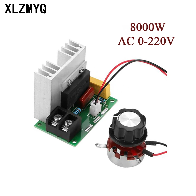 8000W AC 0-220V Voltage Regulator High Power SCR Motor Fan Speed Controller Dimming Dimmers Thermostat with Potentiometer