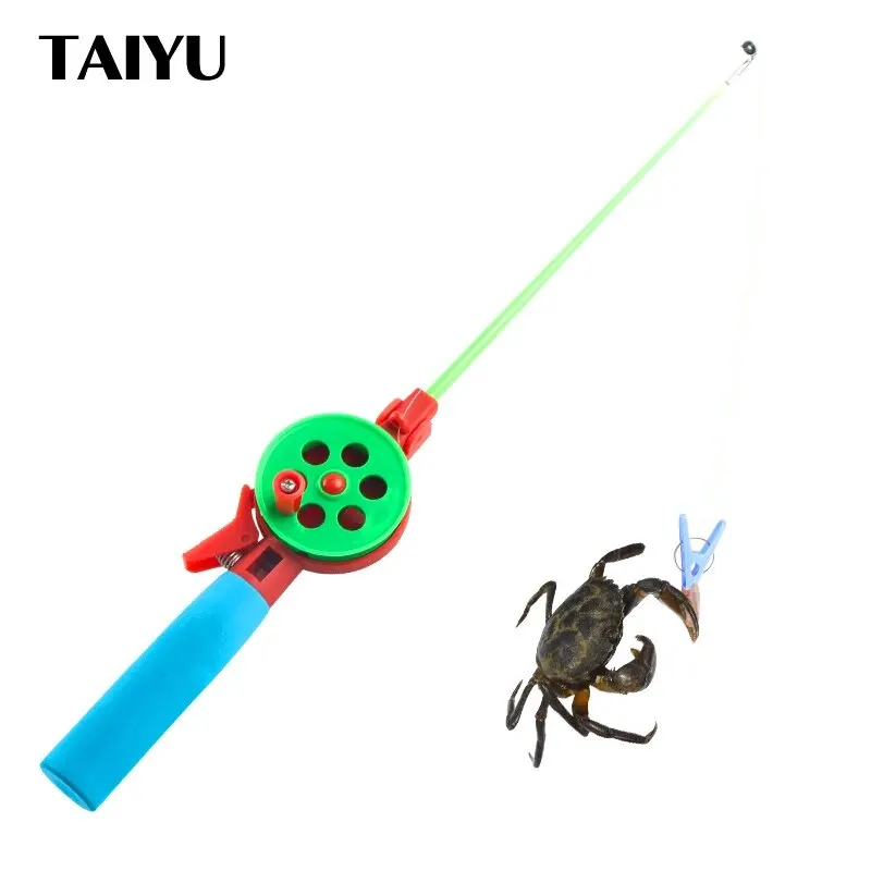 TAIYU 40cm 59g Telescopic Fishing Rod with Free Lure Reel and Fish Line Easy to Carry FRP Ice Fishing Rods for Children Using