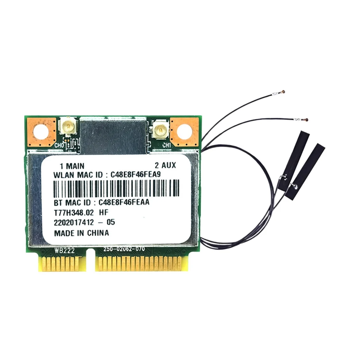 AR5B22 AR9462 WiFi Card+Internal Antennas 300Mbps 2.4G/5G Dual Band BT4.0 Mini PCl-E WiFi Adapter for Windows7/8/10