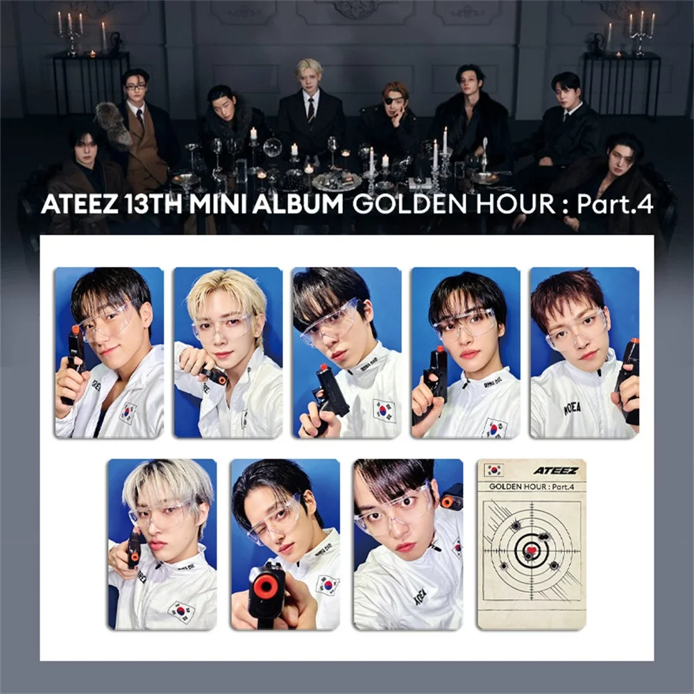 8Pcs/Set ATEEZ GOLDEN HOUR Part.4 Album HD Photocards YUNHO SEONGHWA WOOYOUNG Double Sides Glossy LOMO Cards Fans Gift Postcard